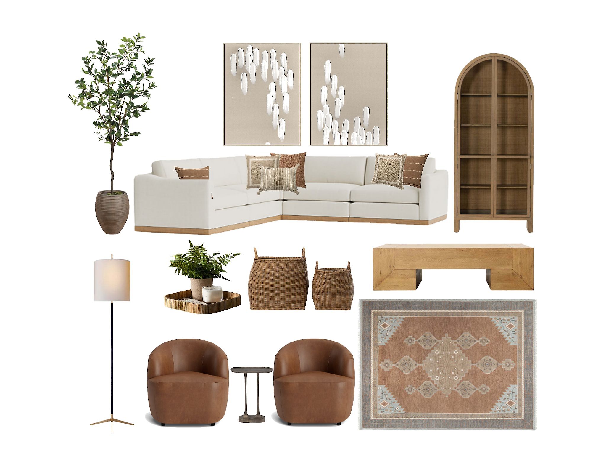 Example of a mood board for interior design.