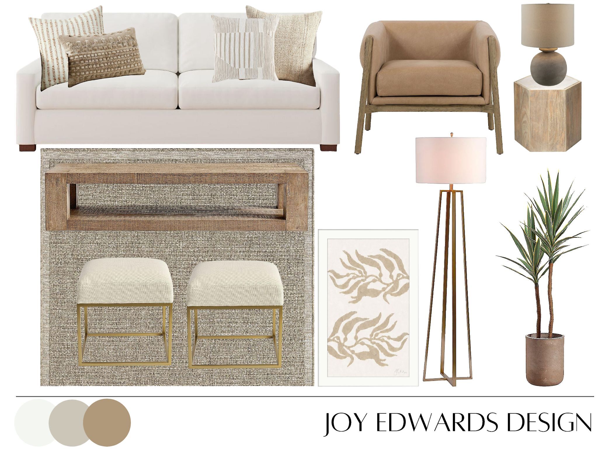 Beautifully designed Living Room Mood Board by Joy Edwards Design.